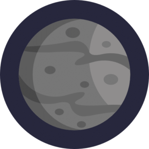 Illustration of a gray planet.